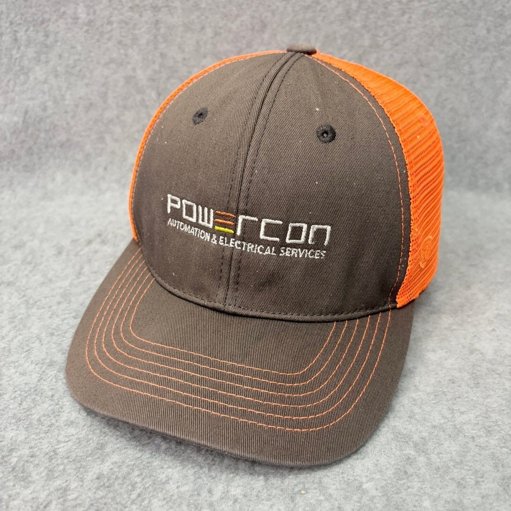 Top of the World Powercon OSFM Brown Orange Mesh Snapback Trucker Hat